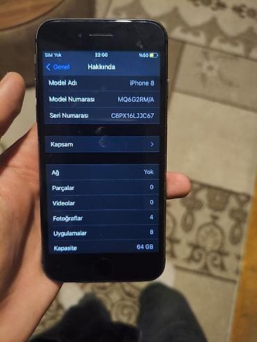 samsung omnia ii: IPhone 8, 64 GB, Qara, Barmaq izi — 4