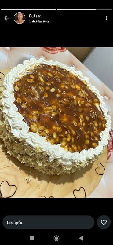marcipanli tort instagram: Karamelli-fısdıqlı tort - Yuxarı qat: qatı karamel sousu və — 1