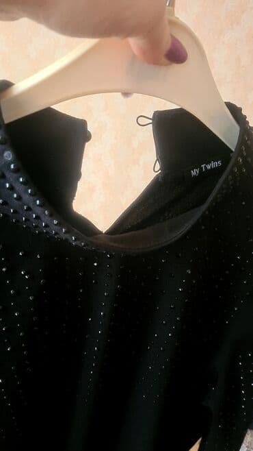 4xl nece razmerdi: Qara rəngli bəzəkli don – My Twins, ölçü EUR 42 (RUS 48) - Parlaq — 5