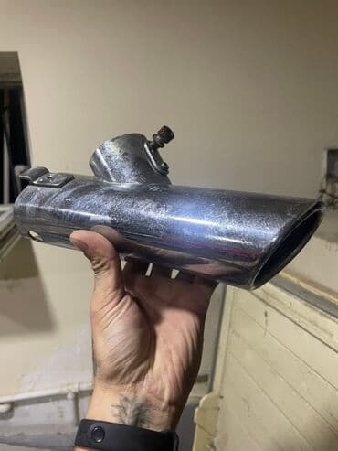 yeşqa mersedes: Motosiklet səsboğucu ucu (egzoz başlığı) - Material: metal, xrom — 6