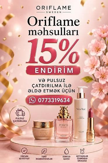 xonca desti: Oriflame məhsulları – 15% endirim • Pulsuz çatdırılma • Yüksək — 1