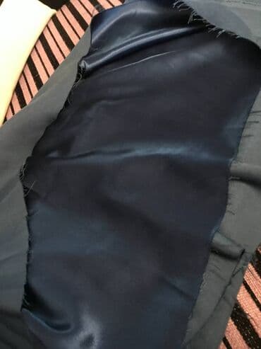 куплю остатки ткани: Продается материал синий атлас 2,50х2,60 — 2