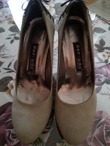 босоножки на тракторной подошве с каблуком: Tuflilər, Ölçü: 39, rəng - Qəhvəyi, İşlənmiş — 2