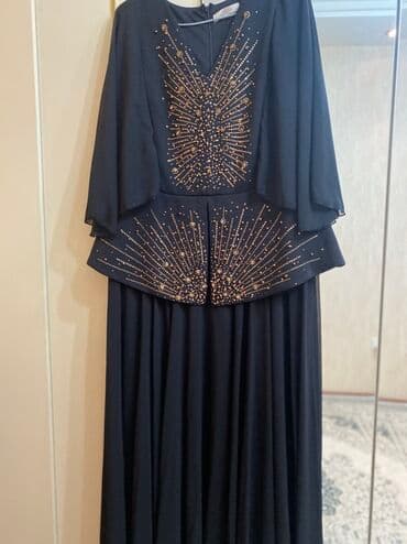 вечернее платье шифоновый: Zərif gecə/libas - Rəng: Qara - Model: Uzun, axıcı ətəkli, üst — 2