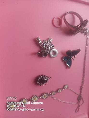 sirqa modelleri: Dəstə daxildir: Üzük, Sırğa, Kulon, Gümüş, 925 Əyar — 10