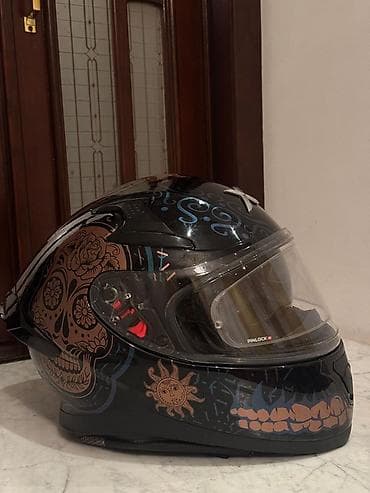 AXOR tam üzlü motosiklet dəbilqəsi – “Sugar Skull” qrafik dizaynı - — 7
