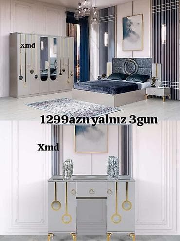 yatag desti: Müasir dizaynlı yataq otağı dəsti Tərkibi: - Çarpayı (başlıqda — 1
