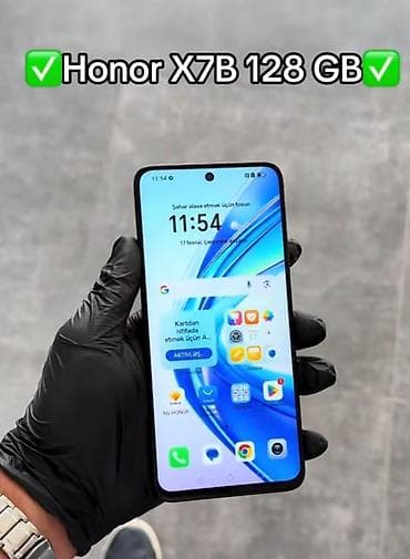honor telfon: Honor X7b, 128 GB, rəng - Qara, Barmaq izi — 4