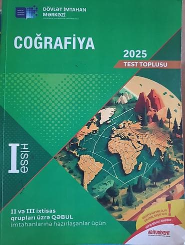 Tədris və imtahan hazırlığı üçün 3 ədəd kitab toplusu 1) Coğrafiya –