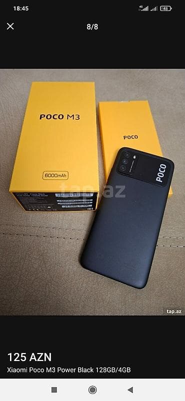 xiaomi poco m3 qiyməti: Poco M3, 128 GB, rəng - Qara, Sensor — 8