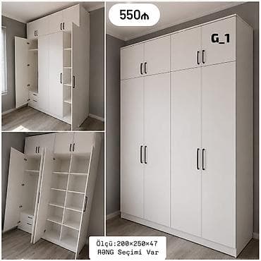 tek termolar: G1 model qarderob dolabı - Ölçü: 200 × 250 × 47 sm - Rəng seçimi var — 1