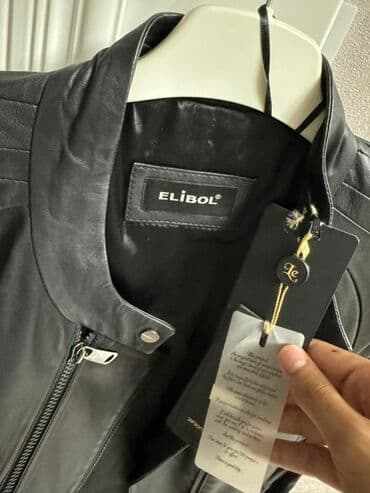 uzun kurtqa: ELIBOL dəri pencək/kurtka - Material: orijinal qara dəri, hamar — 2