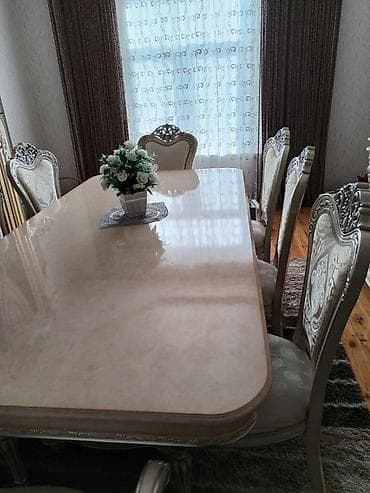 Для гостиной, Б/у, Нераскладной, Прямоугольный стол, 8 стульев — 3