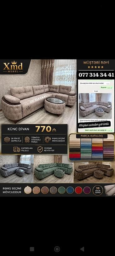 embawood kataloq: XMD Mebel – Künc Divan - Model: yumşaq, qapitonlu künc divan + şüşə — 1