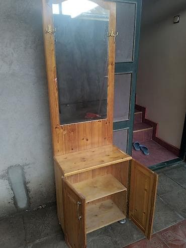 2el dolablar: 2 qapılı, Güzgülü, Qəhvəyi, Digər material, Açılan, Düz dolab — 7