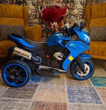 en ucuz forma: Uşaq üçün elektrikli üçtəkər motosiklet – mavi rəng - Dizayn: sport — 2