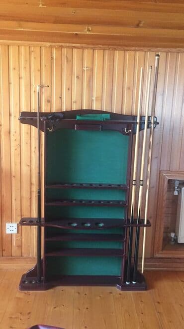 купить стол для бильярда: Bilard masa komplekti - Klassik dizaynlı, tünd qəhvəyi ağac karkaslı — 4