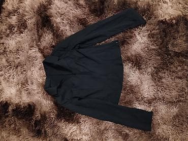 pencek qara: Qara rəngli qadın geyim dəsti - Birqollu trikotaj sviter: asimmetrik — 2