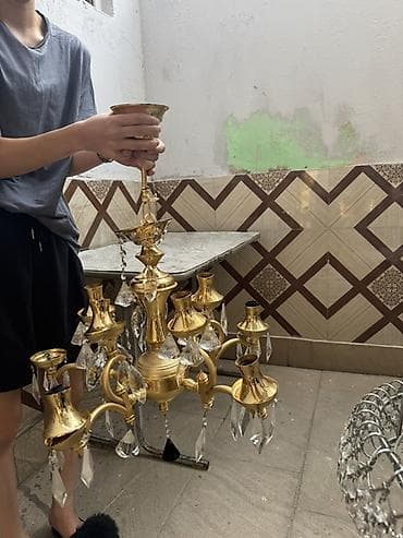 sintepon material: Çılçıraq, 10 və daha çox lampa, Metal — 1