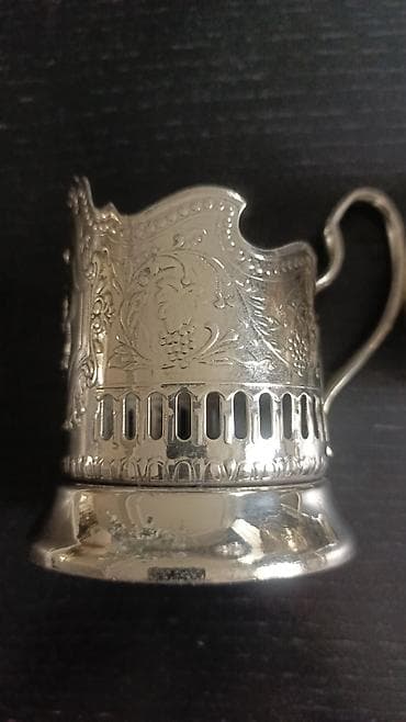 klonka sufreler: Sovet podstakanniki,kolçuqino-1960-cı illər.ideal vəziyyət.MNS.Gümüşü — 5