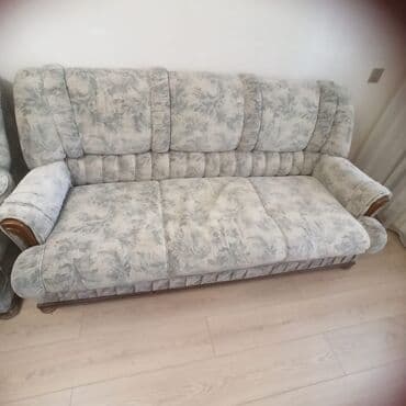 Masalar və oturacaqlar: İşlənmiş, Di̇van-kravat, 2 kreslo, Divan, Bazalı, Açılan — 5