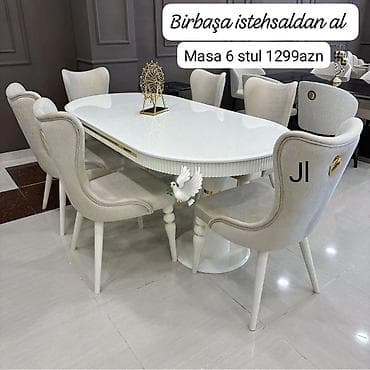Qonaq otağı üçün, Yeni, Oval masa, 6 stul lalafo.az -da Qonaq otağı üçün, Yeni, Oval masa, 6 stul