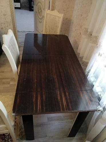 Qonaq otağı üçün, Dördbucaq masa, 4 stul