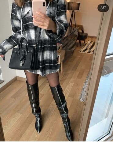 qiz ucun botlar: Ölçü: 38, rəng - Qara, Yeni — 2