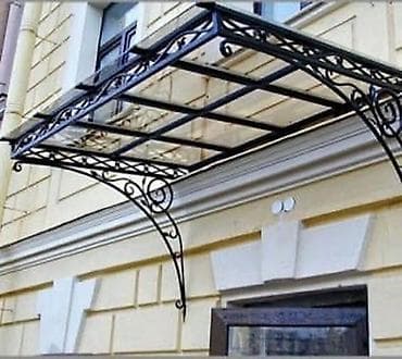 qapı ev: Dəmir-betonasman oğra qapı üstü vizor/şəbəkəli pənah – dekorativ metal — 4