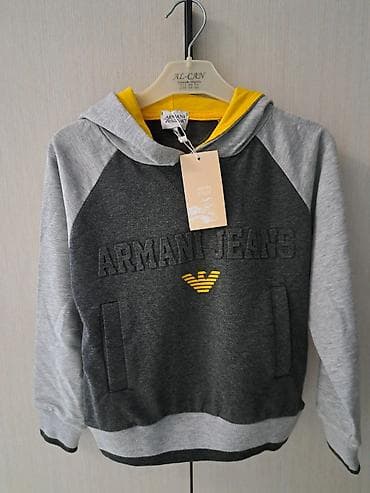 Koftalar, sviterlər: Armani Junior (İtaliya) kapüşonlu uşaq svitşortu - Brend: Armani — 1