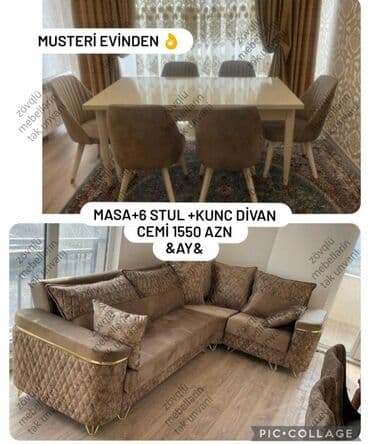 əncir cemi: *stol stul* *masa desti* *kunc divan* Mohtesəm endirim paketi 👌 — 1