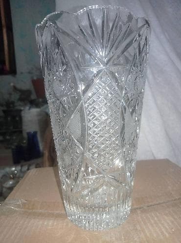 divar ucun dekor: Sovet dövrünə aid xrustal vaza.hec bir defekti yoxdur — 1