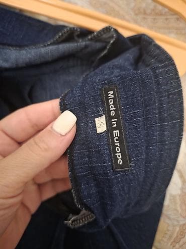 Mavi rəngli ətək – Avropada istehsal - Material: cins tipli qalın — 3