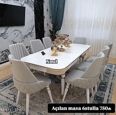 Açılan masa dəsti – 6 ədəd stulla birlikdə. - Modern dizaynlı — 1
