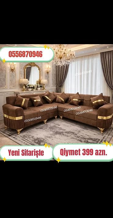 divan baki: Künc divan, Qonaq otağı üçün, Parça, Bazalı, Açılan, Kitab — 5