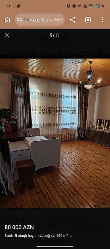 nar bagi: 5 otaqlı, 144 kv. m, Kredit yoxdur, Orta təmir — 9