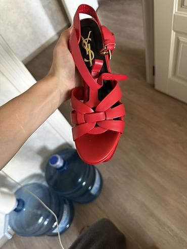 sendel: YSL, Ölçü: 39, rəng - Qırmızı, İşlənmiş — 5