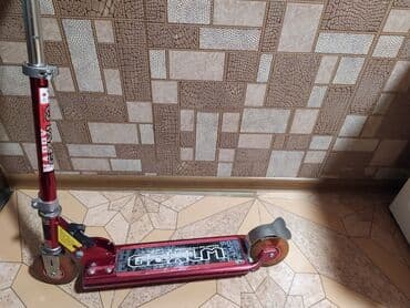 трюковой самокат в бишкеке: Uniseks skuter, möhkəm metal konstruksiyaya malikdir və qırmızı — 2