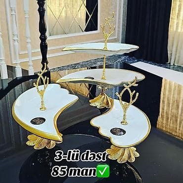 Tort və şiriniyyat qabı, rəng - Ağ, Keramika