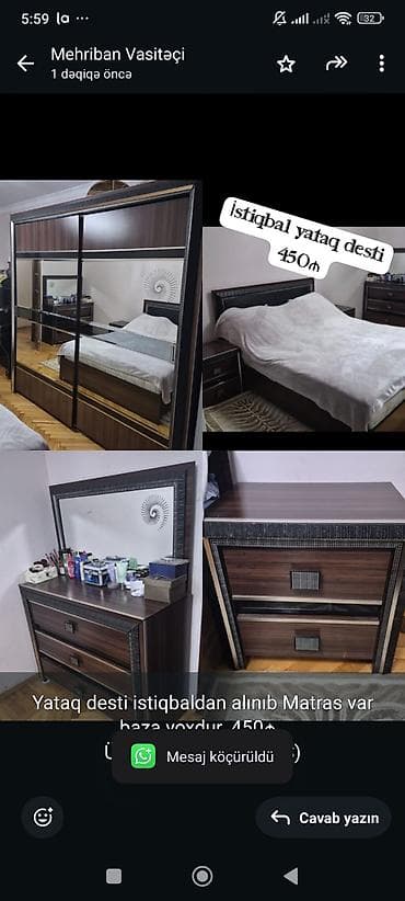 Yataq desti istiqbaldan alınıb Matras var baza yoxdur. 450₼. Ünvan