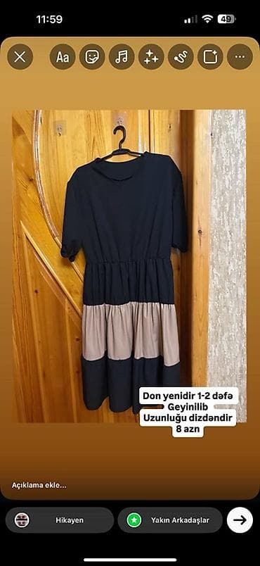 rezin bot: Qadın donu – dizə qədər uzunluqda. Üst hissəsi qara rəngdə, 1/2 qollu — 1