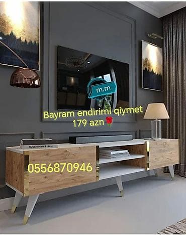 tv stend: Yeni, Düz TV altlığı, Polkalı, Laminat, Rusiya — 4