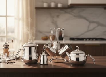 fortuna az: Çay dəsti, rəng - Gümüşü, Metal, Türkiyə — 2