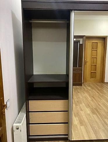 3 qapılı, Güzgülü, Qəhvəyi, Taxta, Kupe, Düz dolab — 3