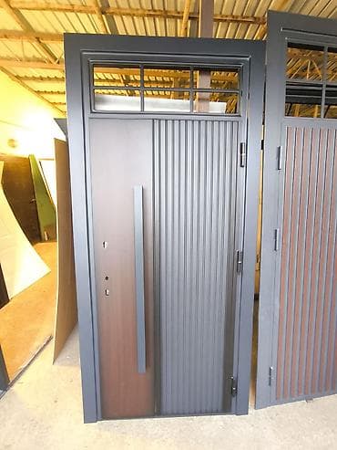 sef qap: Dəmir Həyət darvazası, Yana açılan, Mexaniki, Qapı ilə, rəng - Qəhvəyi — 8