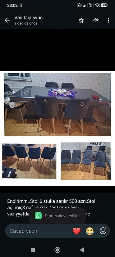 Endirimm. Stol,6 stulla satılır 500 azn.Stol açılmır,8