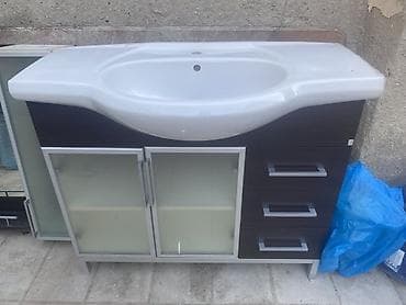 şezlong satışı: SATILIR: Yaxşı vəziyyətdə Hamam Mebeli Dəsti (Moyka + Tumba + Güzgü + — 1
