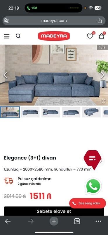 ikinci əl künc divanı: Künc divan, İşlənmiş, Ödənişli çatdırılma — 2