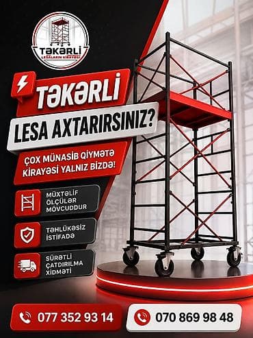 taxta tavanlar: Metal mobil qüllə (skafold) – yığıla-bölünə bilən iş platforması - — 9