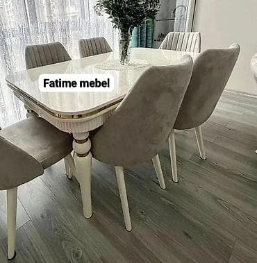 vitrin dekor: Açılmayan, Dördbucaq masa, 6 stul — 1